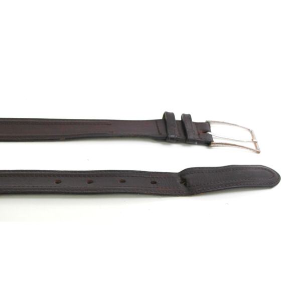 ENGLAND BROWN REAL LEATHER 1 1/8"Wd STITCH CASUAL DRESS MEN'S BELT Sz 34/86 (A95 - Picture 10 of 11